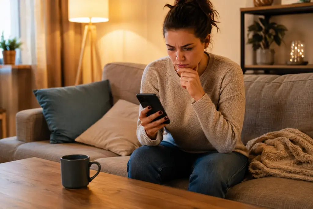 Person reading a PayPal security alert